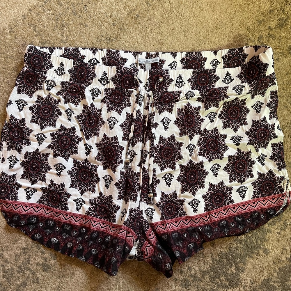 Charlotte Russe Black and White Patterned Shorts